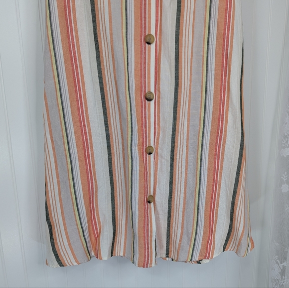 A NEW DAY Linen Blend Striped Midi Skirt Sz M - Picture 4 of 9